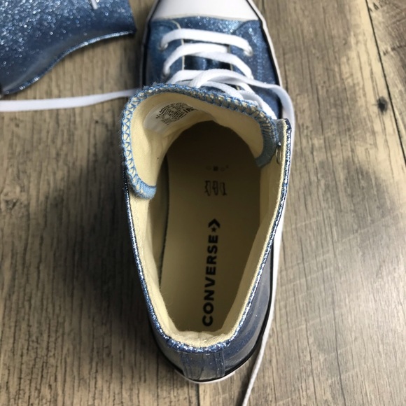 NWT Converse Ctas HI Light Blue Glitter Y/W AUTHEN - Picture 7 of 7
